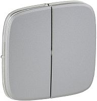 Лицевая панель Legrand Valena Allure для 2-кл. выключателя алюминий картинка